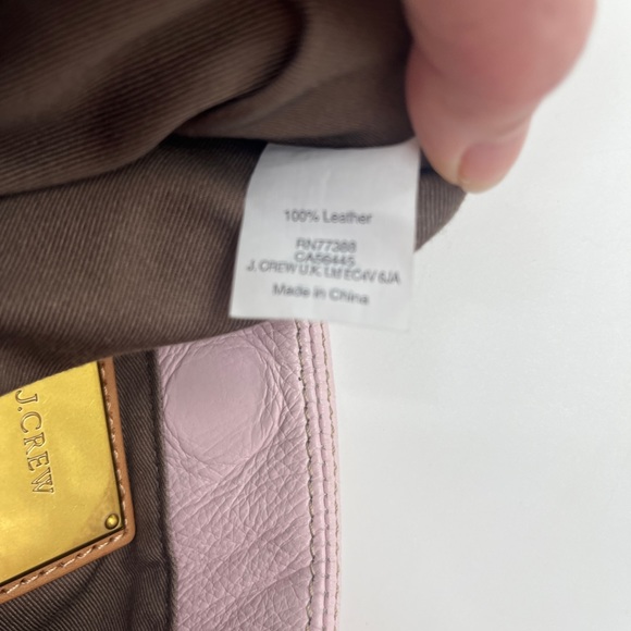 J Crew Leather Crossbody / Clutch with Pink & Green Color block and Fold Over - Picture 5 of 11